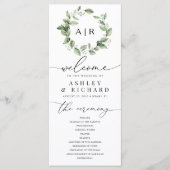 Dusty Sage Green Wedding Program Programmakaart (Voorkant)