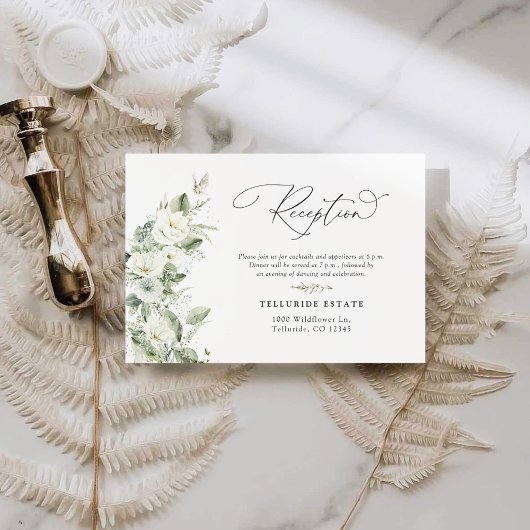Dusty Sage Green Wedding Receptie Kaart