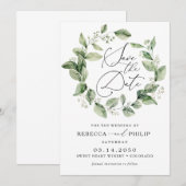 Dusty Sage Green Wedding Save The Date Kaart (Voorkant / Achterkant)