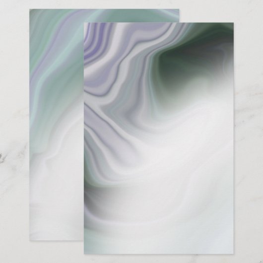 Dusty Sage Jade Green Agate Blank Stationery (Voorkant / Achterkant)