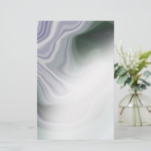 Dusty Sage Jade Green Agate Blank Stationery (Staand voorkant)