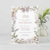 Dusty Sage Lavendel Botanical Floral Vrijgezellenf Kaart (Staand voorkant)