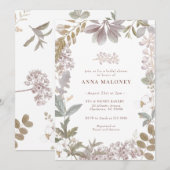 Dusty Sage Lavendel Botanical Floral Vrijgezellenf Kaart (Voorkant / Achterkant)