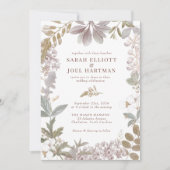 Dusty Sage Lavender Botanical Floral Wedding Kaart (Voorkant)