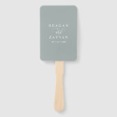 Dusty Sage Minimalistisch huwelijksprogramma Handwaaier (Voorkant)