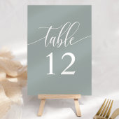 Dusty Sage minimalistische kalligrafie bruiloft Kaart