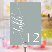 Dusty Sage Moderne Kalligrafie Bruiloft Kaart