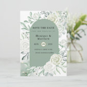 Dusty Sage Painted Florals sla de datum op Kaart (Staand voorkant)