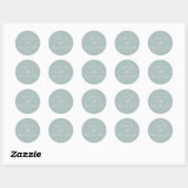 Dusty Sage Personalized Wedding Ronde Sticker (Vel)