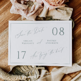 Dusty Sage Save the Date Wedding Announcement