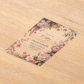 Dusty Sage, Soft Peach & Warm Sand Floral Wedding Acryl Uitnodigingen (Laagn)