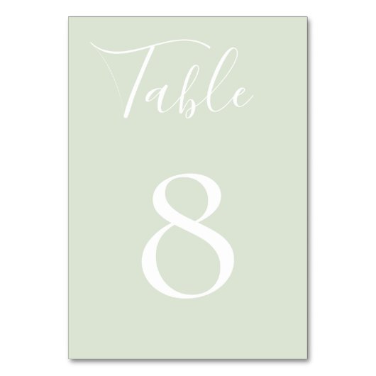Dusty Sage Tafelnummer Kaart (Achterkant)