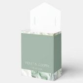 Dusty Sage Waterverf Peony Florals Wedding Bedankdoosjes (Geopend)