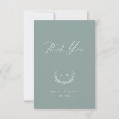 Dusty Sage Wedding Day Thank you Flat Note Card Kaart (Voorkant)