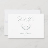 Dusty Sage Wedding Day Thank you Flat Note Card Kaart (Voorkant)