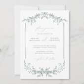 Dusty Sage Wedding Invitation Announcement Card Kaart (Voorkant)