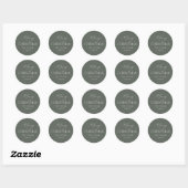 Dusty Spruce Green Gepersonaliseerde Kerst Ronde Sticker (Vel)