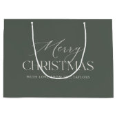Dusty Spruce Green Gepersonaliseerde Kerstvakantie Groot Cadeauzakje (Voorkant)