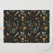 Dusty Spruce Green Photo Collage Gold Folie Feestdagenkaart (Achterkant)