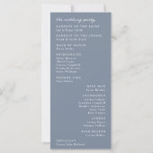 Dusty Steel Blue Modern Floral Botanisch Programma (Achterkant)