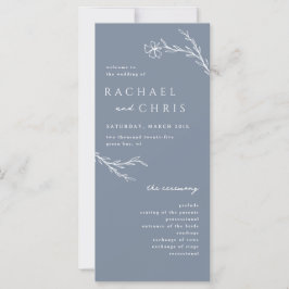 Dusty Steel Blue Modern Floral Botanisch Programma