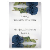 Dusty Steel Blue Roos Wedding DIY Fold Place Card Kaart (Voorkant)