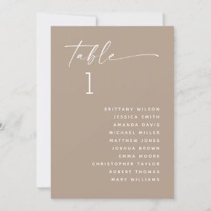 Dusty Taupe Minimalistische Wedding Zitting Grafie Kaart