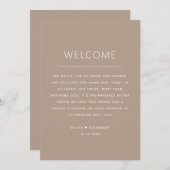 Dusty Taupe Timeline & Welcome | Neutral Wedding  Kaart (Voorkant / Achterkant)