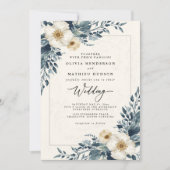 Dusty Teal Botanical Whimsy Wedding Kaart (Voorkant)