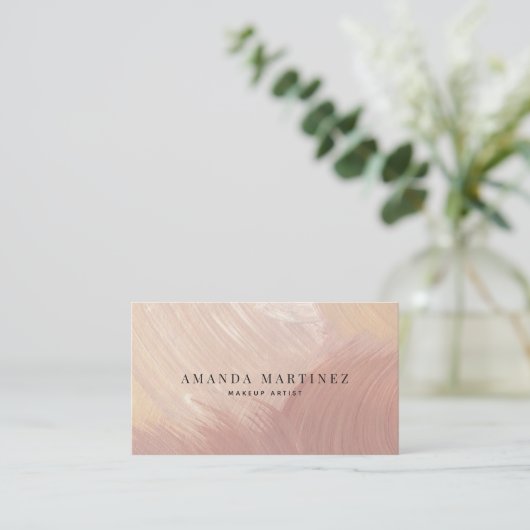 Dusty Terracotta Brushstrokes Social Media Visitekaartje (Staand voorkant)