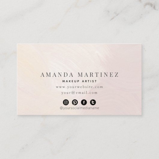 Dusty Terracotta Brushstrokes Social Media Visitekaartje (Achterkant)