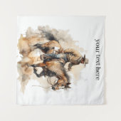 Dusty Trail Ride in Waterverf, op maat Wandkleed (Voorkant (horizontaal))