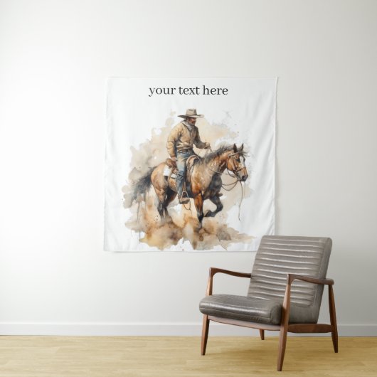 Dusty Trail Ride in Waterverf, op maat Wandkleed (In situ)