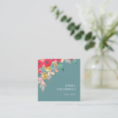Dusty Turquoise | Boho Floral Visitekaartje (Staand voorkant)