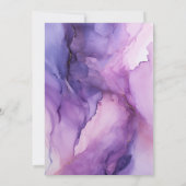 Dusty Violet Alcohol Ink Bruiloft Kaart (Achterkant)