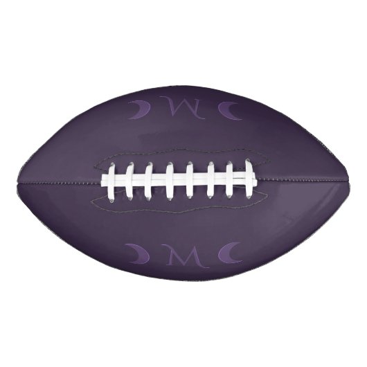 Dusty Violet Crescent Moons Monogram American Football (Voorkant)