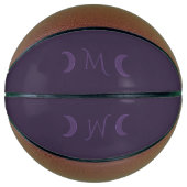 Dusty Violet Crescent Moons Monogram Basketbal (Voorkant)