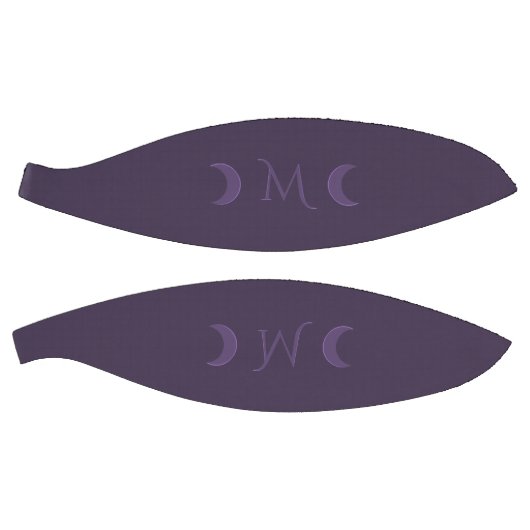 Dusty Violet Crescent Moons Monogram Basketbal (Panelen)
