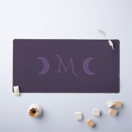 Dusty Violet Crescent Moons Monogram Bureaumat