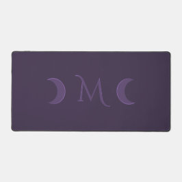 Dusty Violet Crescent Moons Monogram Bureaumat