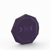 Dusty Violet Crescent Moons Monogram Fotoblokken (Links)