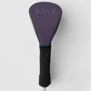 Dusty Violet Crescent Moons Monogram Golfheadcover