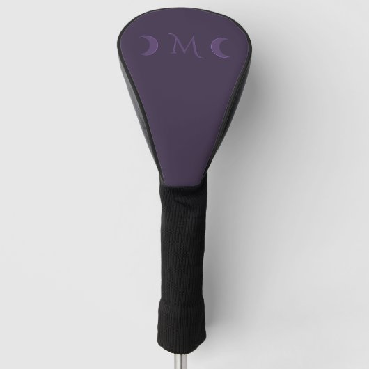 Dusty Violet Crescent Moons Monogram Golfheadcover (Voorkant)