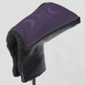 Dusty Violet Crescent Moons Monogram Golfheadcover (3/4 voorkant)