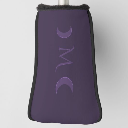 Dusty Violet Crescent Moons Monogram Golfheadcover (Draai 90)