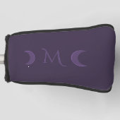 Dusty Violet Crescent Moons Monogram Golfheadcover (Voorkant)