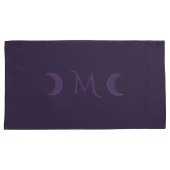 Dusty Violet Crescent Moons Monogram Kussensloop (Voorkant-Rechts)