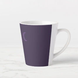 Dusty Violet Crescent Moons Monogram Latte Mok
