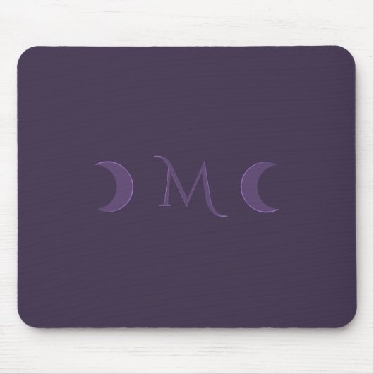 Dusty Violet Crescent Moons Monogram Muismat (Voorkant)