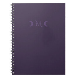 Dusty Violet Crescent Moons Monogram Notitieboek